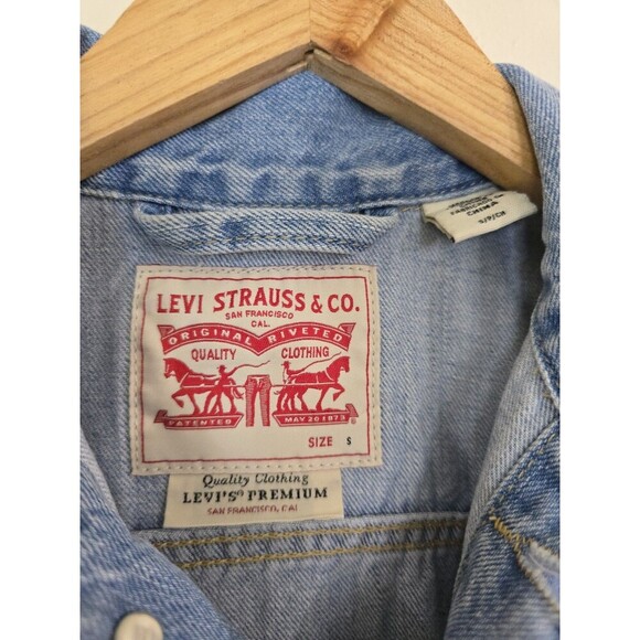 Levi's Sleeveless Jumpsuit Womens Size Small Button Down Premium Quality Blue - Picture 9 of 13